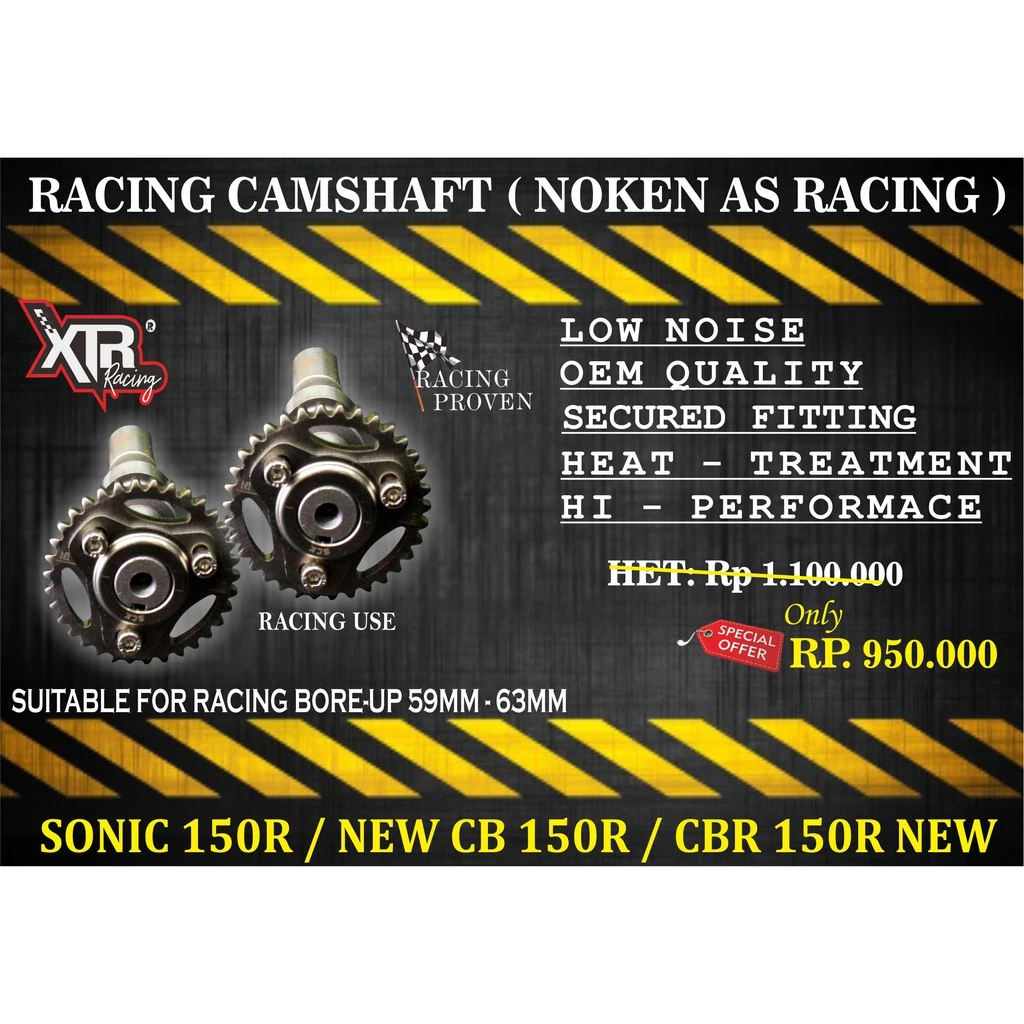 NOKEN AS RACING ( RACING CAMSHAFT ) SONIC 150R / CBR 150R NEW / NEW CB 150R / SUPRA GTR - Image 5