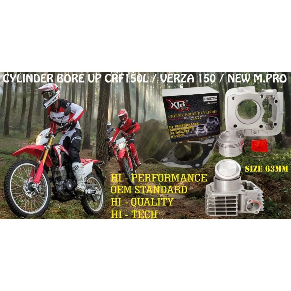 BLOK BOREUP HONDA CRF150L / VERZA/ NEW MEGAPRO 185cc 63.5MM - Image 6
