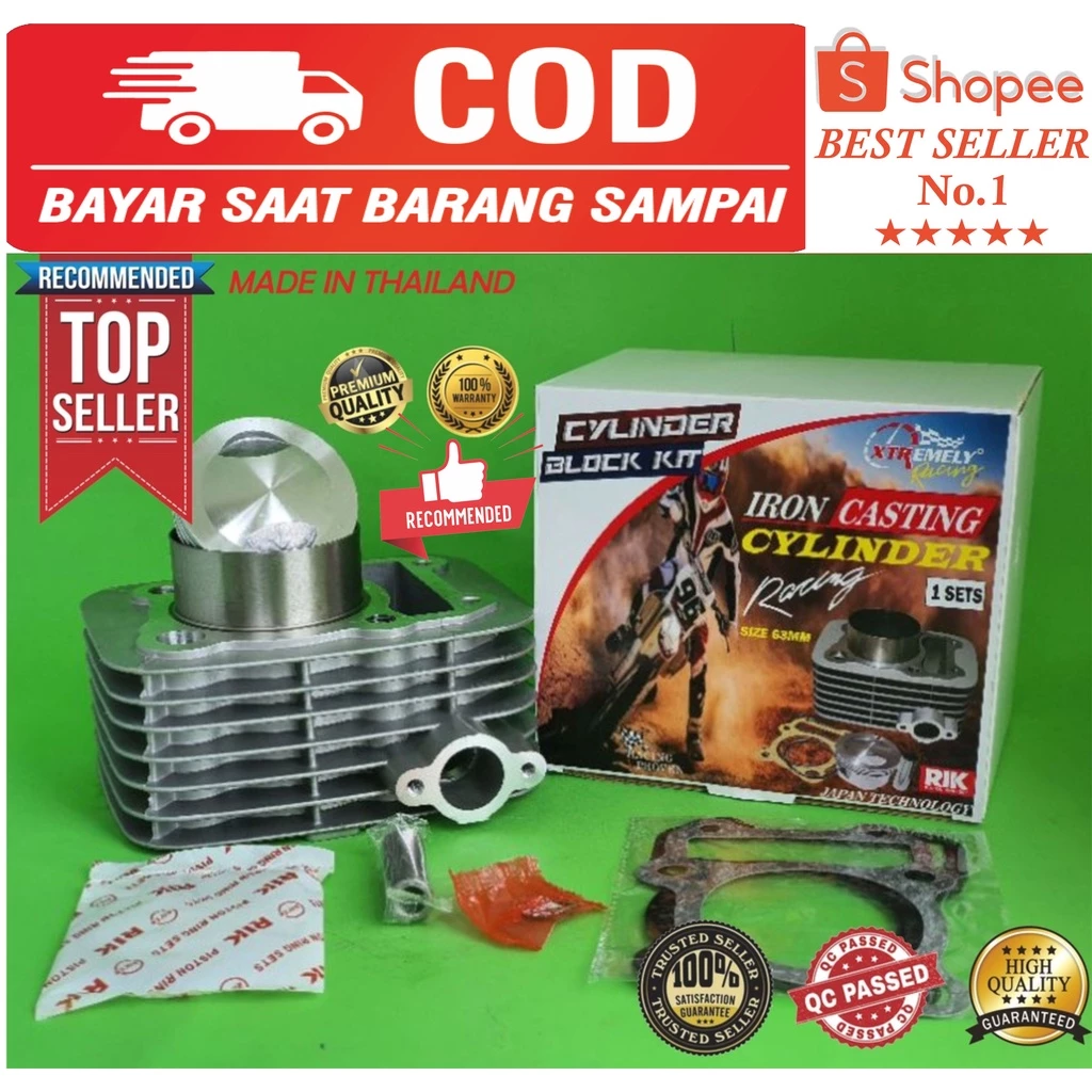 BLOK BORE UP / CYLINDER BORE UP KAWASAKI KLX 150 / D'TRACKER SIZE 63MM ( 180cc ) & 66MM ( 200cc ) - Image 3