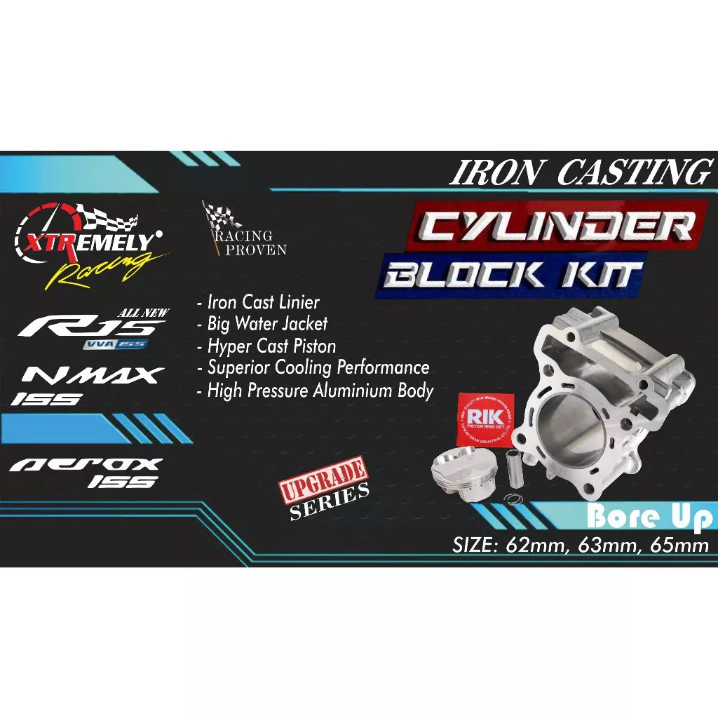 BLOK BORE UP YAMAHA NMAX, AEROX 155, LEXI, R15VVA, WR155, SIZE 63MM & 65MM - Image 5