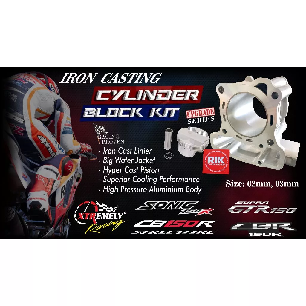 BLOK BORE UP SONIC 150R / SUPRA GTR / NEW CBR 150R / NEW CB 150R SIZE 63MM - Image 6